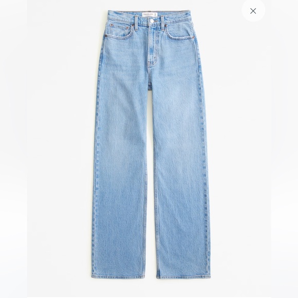 Abercrombie High Rise 90s Relaxed Jeans in Medium Wash in 28L - Picture 7 of 13